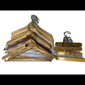 Lot of 16 Vintage Wood Suit Hangers & Others Suits Pants Hangers Vtg